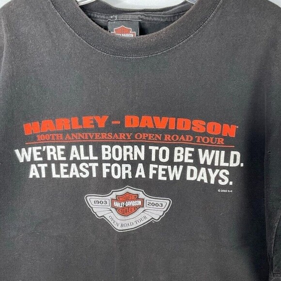 Harley Davidson Vintage 2003 XL T-Shirt Black 100th Anniversary Open Road Tour - Picture 3 of 9